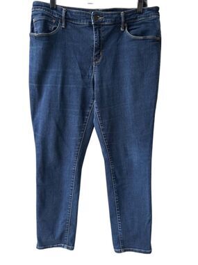 16W AVA & VIV Skinny Dark Jeans Stretch Midrise Minimalist Everyday Casual